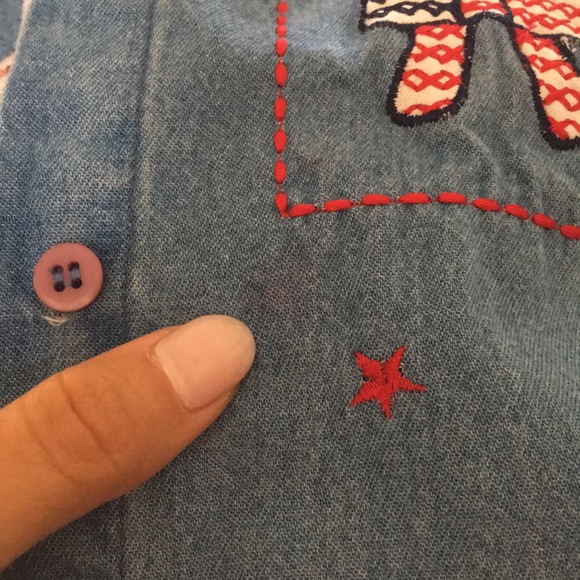 Patriotic Denim Shirt with Embroidery - Picture 6 of 6